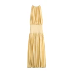 Totême Soft gathered dress in Champagne - Dresses - Scandinavian Minimalist Luxury at Luxury Shoes 