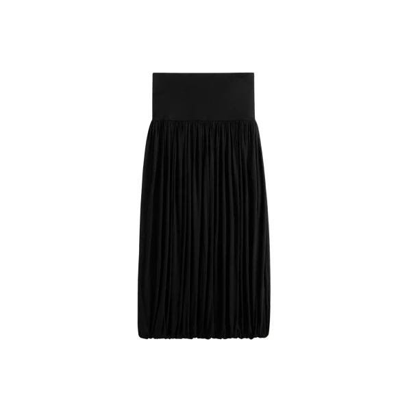 Totême Soft gathered skirt in Black - Skirts - Scandinavian Minimalist Luxury at Luxury Shoes 