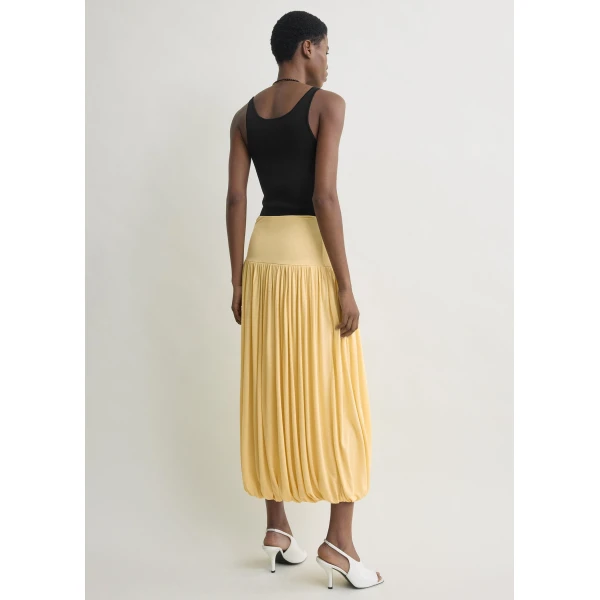 Totême Soft gathered skirt in Champagne - Skirts - Scandinavian Minimalist Luxury at Luxury Shoes 