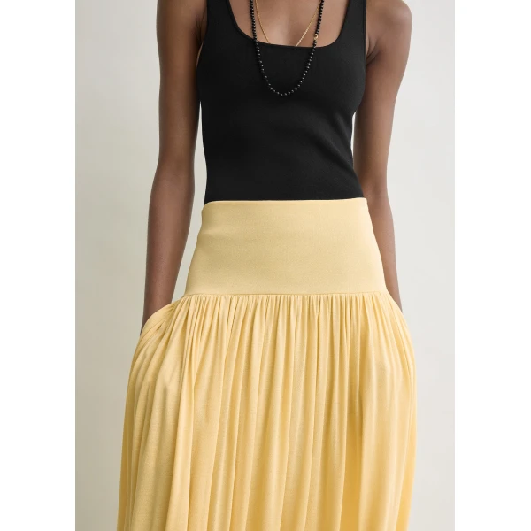 Totême Soft gathered skirt in Champagne - Skirts - Scandinavian Minimalist Luxury at Luxury Shoes 