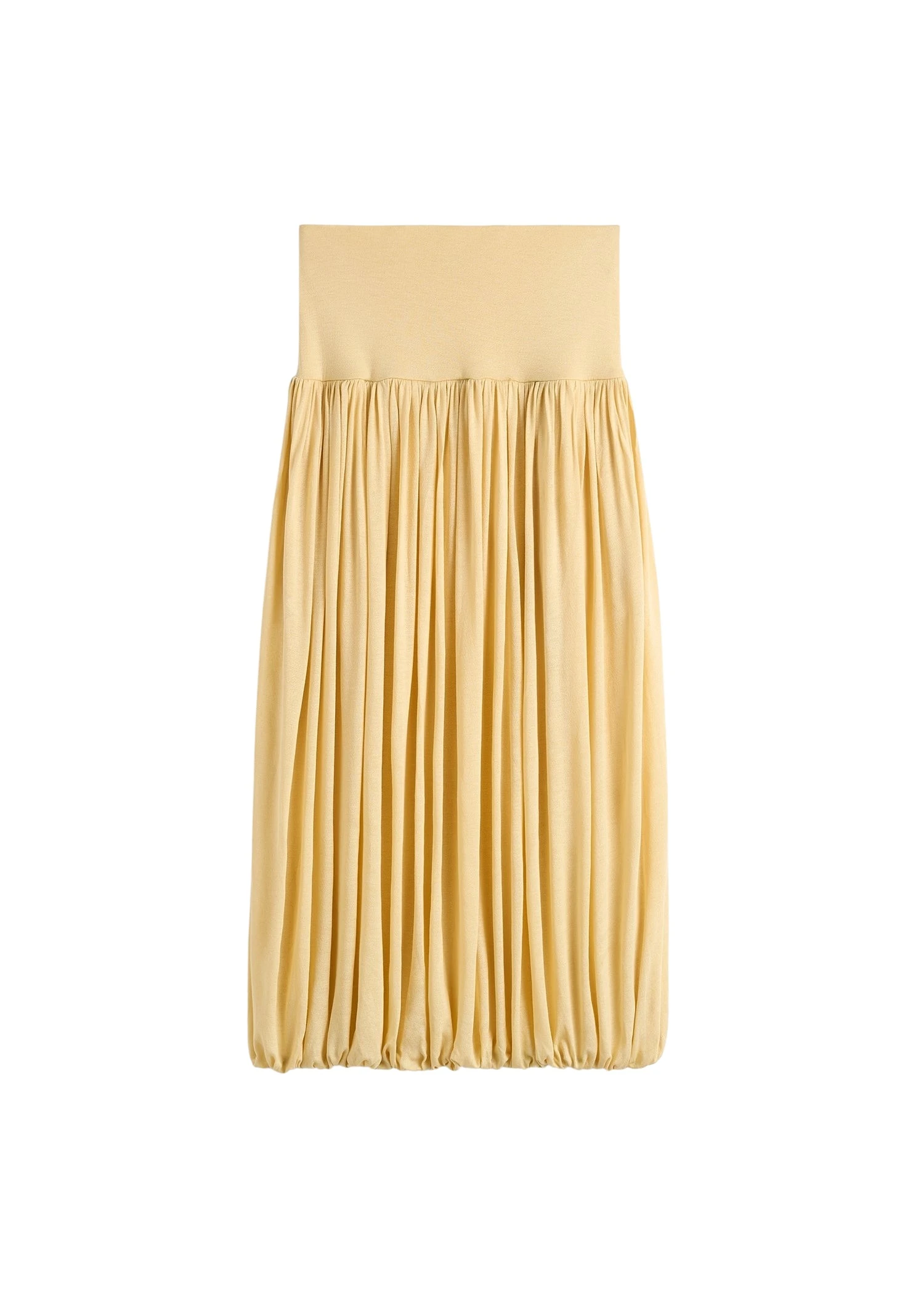 Toteme-Soft-gathered-skirt-in-Champagne49157_nobg Totême Soft gathered skirt in Champagne - Skirts - Scandinavian Minimalist Luxury at Luxury Shoes