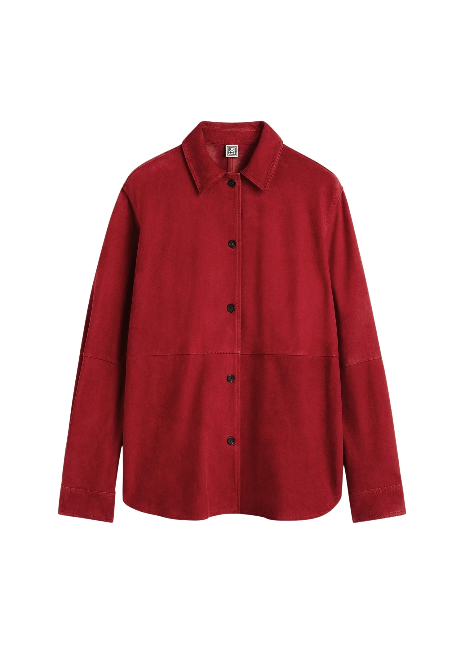 Toteme-Soft-suede-overshirt-in-Poppy48401_nobg Totême Soft suede overshirt in Poppy - Tops - Scandinavian Minimalist Luxury at Luxury Shoes