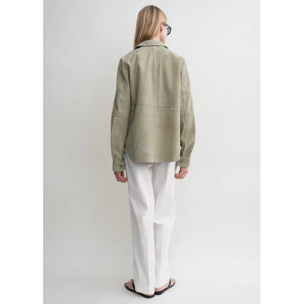 Totême Soft suede shirt in Desert - Tops - Scandinavian Minimalist Luxury at Luxury Shoes 