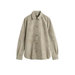 Totême Soft suede shirt in Desert - Tops - Scandinavian Minimalist Luxury at Luxury Shoes 