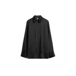 Totême Soft tuxedo shirt in Black - Tops - Scandinavian Minimalist Luxury at Luxury Shoes 