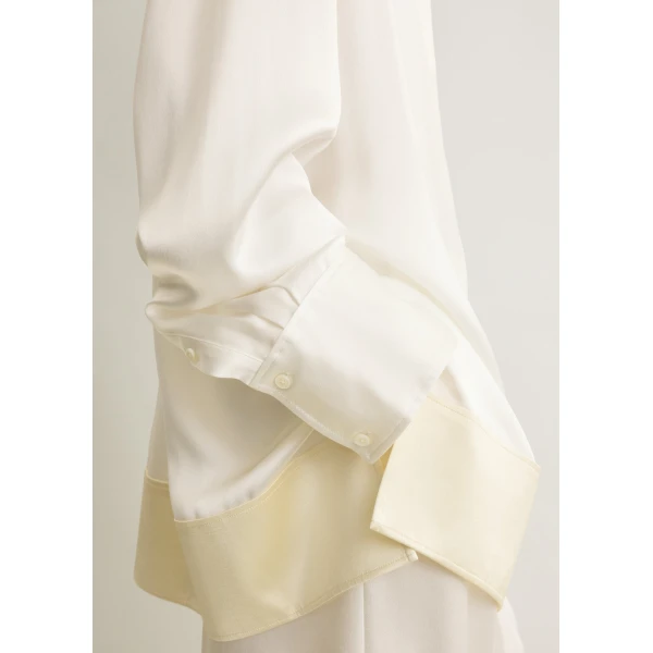 Totême Soft tuxedo shirt in White - Tops - Scandinavian Minimalist Luxury at Luxury Shoes 