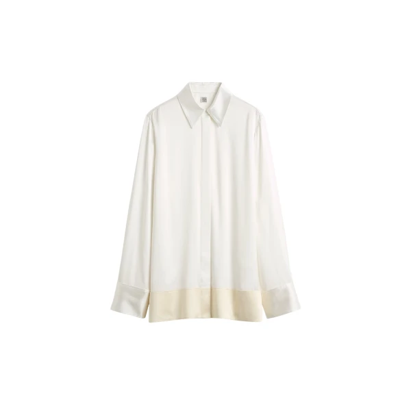 Totême Soft tuxedo shirt in White - Tops - Scandinavian Minimalist Luxury at Luxury Shoes 