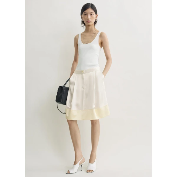 Totême Soft tuxedo skirt in White - Skirts - Scandinavian Minimalist Luxury at Luxury Shoes 