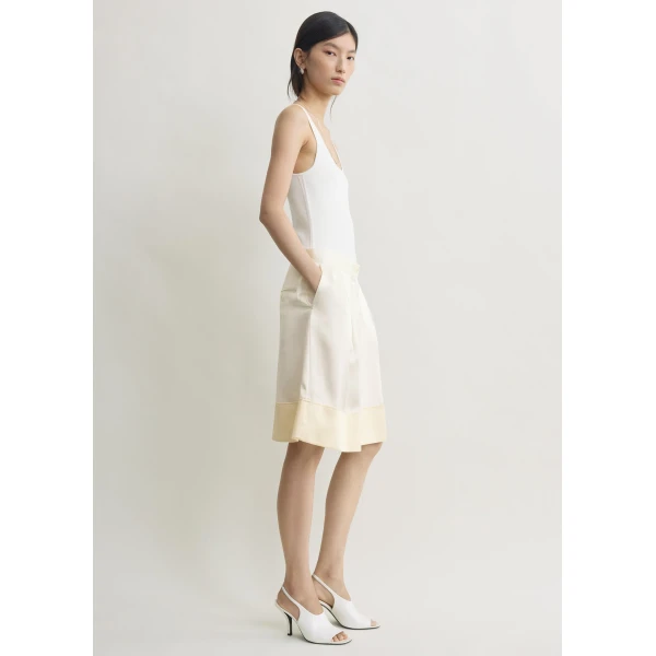 Totême Soft tuxedo skirt in White - Skirts - Scandinavian Minimalist Luxury at Luxury Shoes 