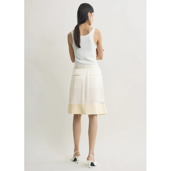 Totême Soft tuxedo skirt in White - Skirts - Scandinavian Minimalist Luxury at Luxury Shoes 