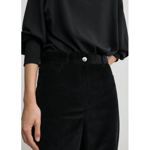 Totême Straight cord trousers in Black - Pants - Scandinavian Minimalist Luxury at Luxury Shoes 