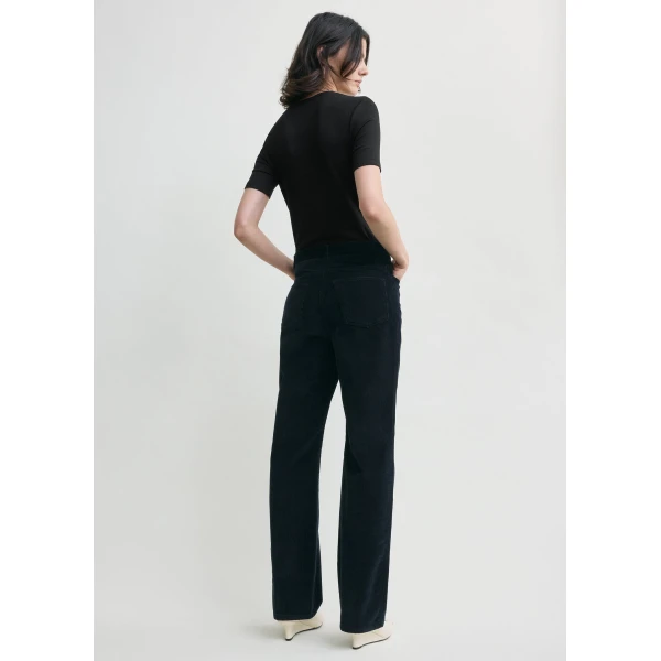 Totême Straight cord trousers in Navy - Pants - Scandinavian Minimalist Luxury at Luxury Shoes 