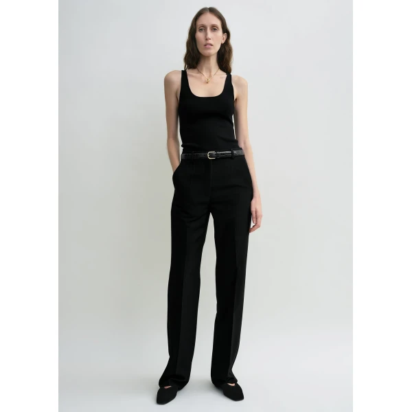 Totême Straight suit trousers in Black - Pants - Scandinavian Minimalist Luxury at Luxury Shoes 