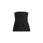 Totême Strapless crepe pocket top in Black - Tops - Scandinavian Minimalist Luxury at Luxury Shoes 