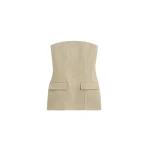 Totême Strapless linen pocket top in Beige - Tops - Scandinavian Minimalist Luxury at Luxury Shoes 