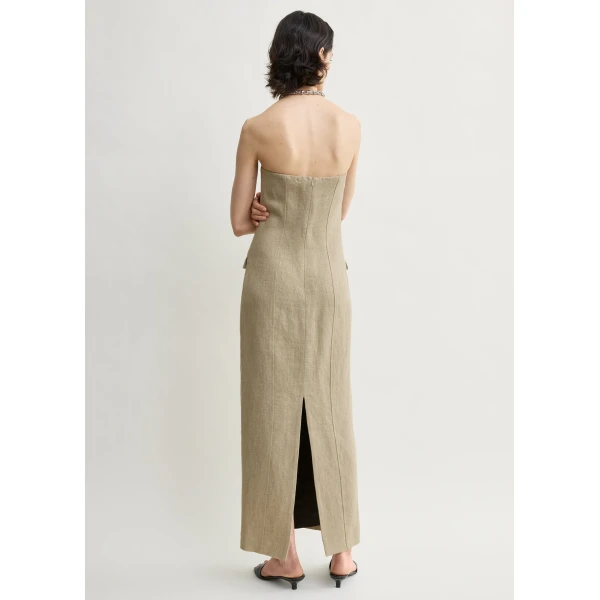Totême Strapless pocket dress in Beige - Dresses - Scandinavian Minimalist Luxury at Luxury Shoes 