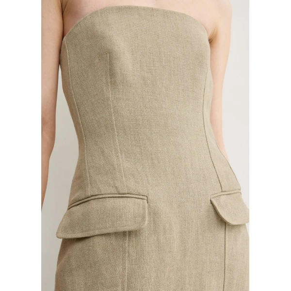Totême Strapless pocket dress in Beige - Dresses - Scandinavian Minimalist Luxury at Luxury Shoes 