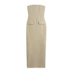 Totême Strapless pocket dress in Beige - Dresses - Scandinavian Minimalist Luxury at Luxury Shoes 