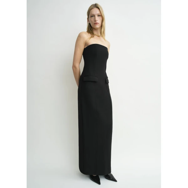 Totême Strapless pocket dress in Black - Dresses - Scandinavian Minimalist Luxury at Luxury Shoes 