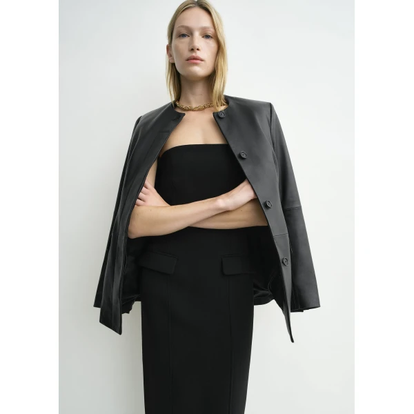 Totême Strapless pocket dress in Black - Dresses - Scandinavian Minimalist Luxury at Luxury Shoes 