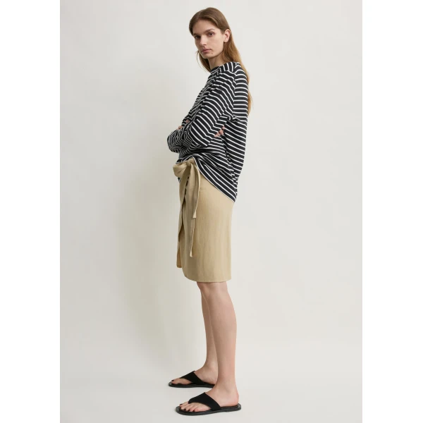 Totême Stripe jersey long-sleeve tee in Black / White - Tops - Scandinavian Minimalist Luxury at Luxury Shoes 