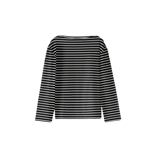 Totême Stripe jersey long-sleeve tee in Black / White - Tops - Scandinavian Minimalist Luxury at Luxury Shoes 