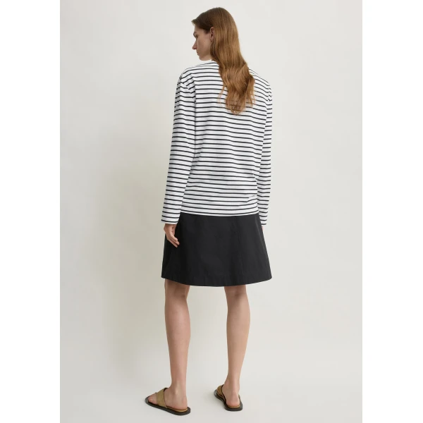 Totême Stripe jersey long-sleeve tee in White / Black - Tops - Scandinavian Minimalist Luxury at Luxury Shoes 