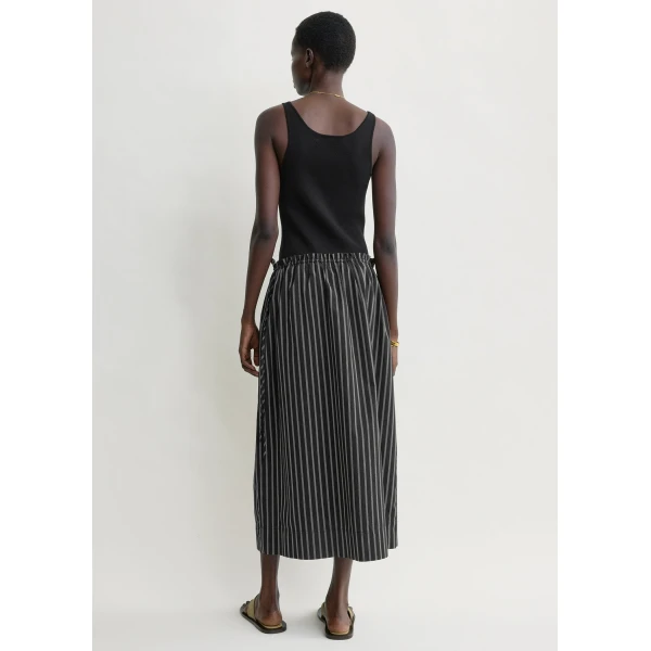 Totême Striped drawstring skirt in Black / White - Skirts - Scandinavian Minimalist Luxury at Luxury Shoes 