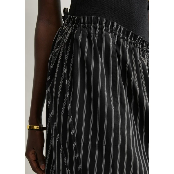 Totême Striped drawstring skirt in Black / White - Skirts - Scandinavian Minimalist Luxury at Luxury Shoes 