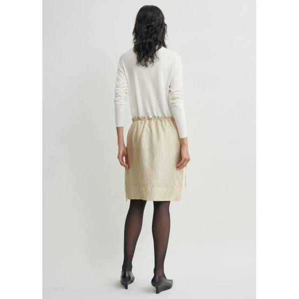 Totême Striped mini skirt in Beige / Brown - Skirts - Scandinavian Minimalist Luxury at Luxury Shoes 