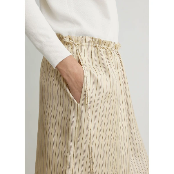 Totême Striped mini skirt in Beige / Brown - Skirts - Scandinavian Minimalist Luxury at Luxury Shoes 