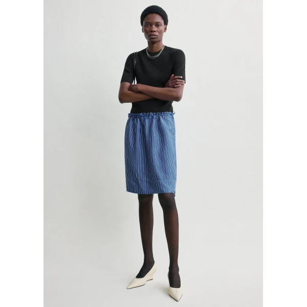 Totême Striped mini skirt in Blue / Navy - Skirts - Scandinavian Minimalist Luxury at Luxury Shoes 