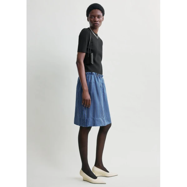 Totême Striped mini skirt in Blue / Navy - Skirts - Scandinavian Minimalist Luxury at Luxury Shoes 