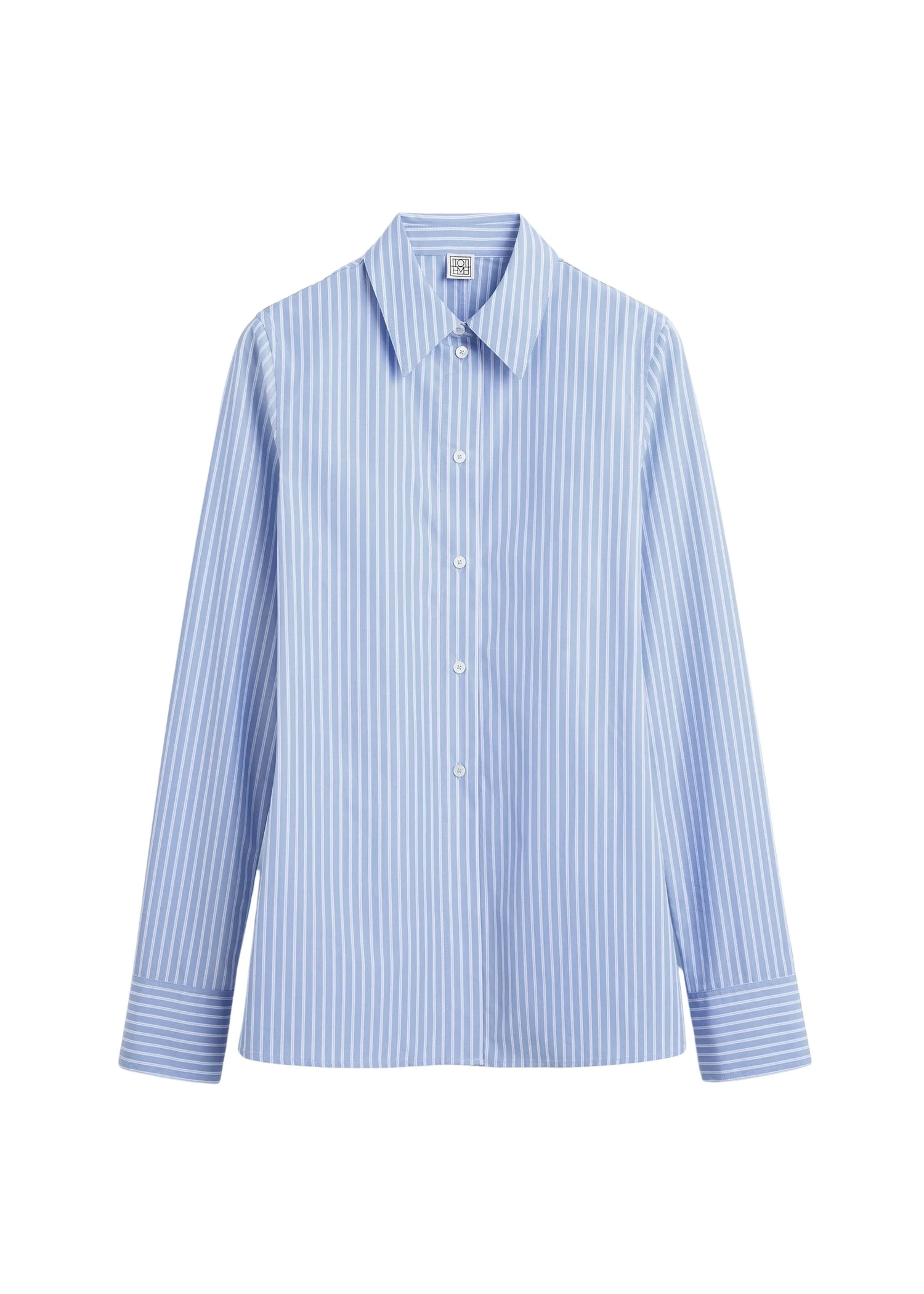 Toteme-Striped-poplin-shirt-in-Blue-White87992_nobg Totême Striped poplin shirt in Blue / White - Tops - Scandinavian Minimalist Luxury at Luxury Shoes