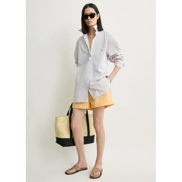 Totême Striped summer shirt in Blue / Yellow - Tops - Scandinavian Minimalist Luxury at Luxury Shoes 