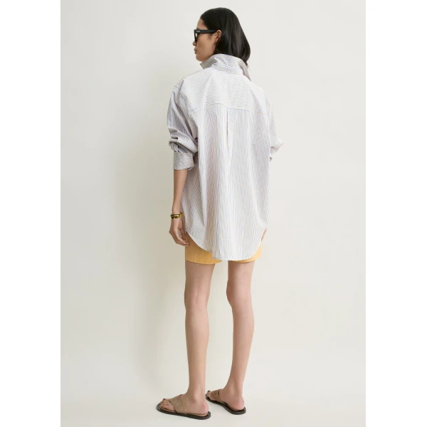 Totême Striped summer shirt in Blue / Yellow - Tops - Scandinavian Minimalist Luxury at Luxury Shoes 