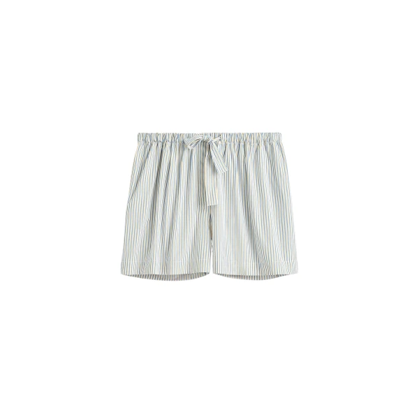 Totême Striped summer shorts in Blue / Yellow - Shorts - Scandinavian Minimalist Luxury at Luxury Shoes 