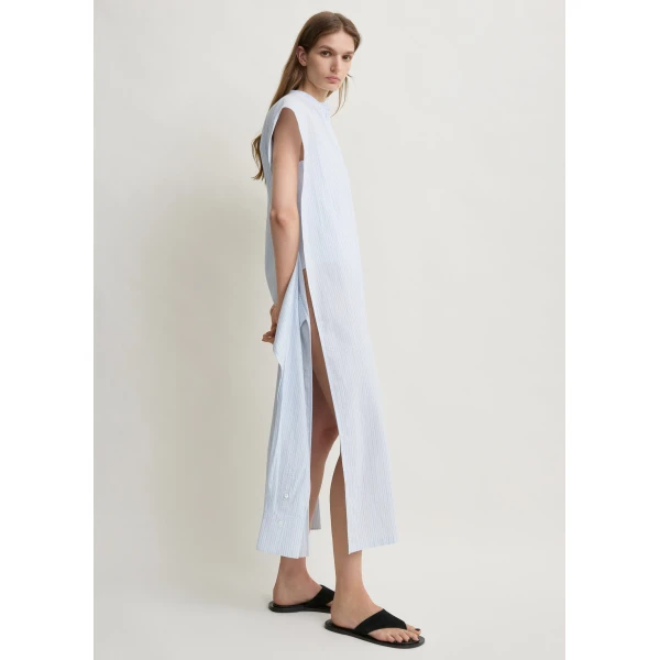 Totême Striped tie-sleeve dress blue/white in Pale blue / White - Dresses - Scandinavian Minimalist Luxury at Luxury Shoes 