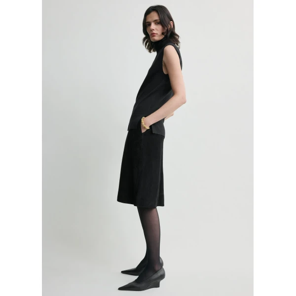 Totême Suede skirt in Black - Skirts - Scandinavian Minimalist Luxury at Luxury Shoes 