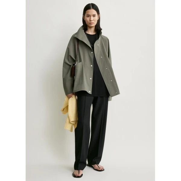Totême Summer parachute jacket in Clove - Jackets - Scandinavian Minimalist Luxury at Luxury Shoes 