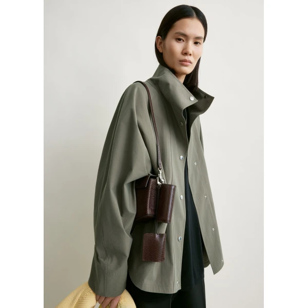 Totême Summer parachute jacket in Clove - Jackets - Scandinavian Minimalist Luxury at Luxury Shoes 