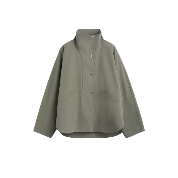Totême Summer parachute jacket in Clove - Jackets - Scandinavian Minimalist Luxury at Luxury Shoes 