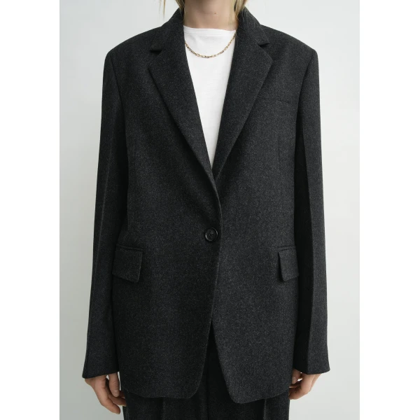 Totême Tailored blazer charcoal in Charcoal melange - Jackets - Scandinavian Minimalist Luxury at Luxury Shoes 
