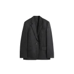 Totême Tailored blazer charcoal in Charcoal melange - Jackets - Scandinavian Minimalist Luxury at Luxury Shoes 