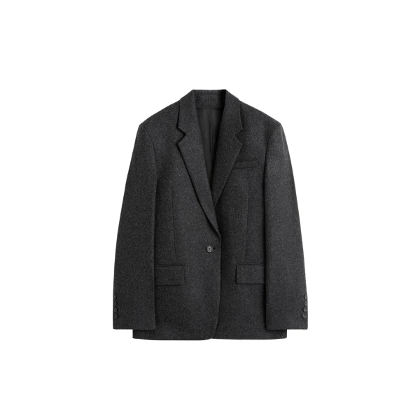Totême Tailored blazer charcoal in Charcoal melange - Jackets - Scandinavian Minimalist Luxury at Luxury Shoes 
