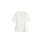 Totême Tailored cotton top in White - Tops - Scandinavian Minimalist Luxury at Luxury Shoes 
