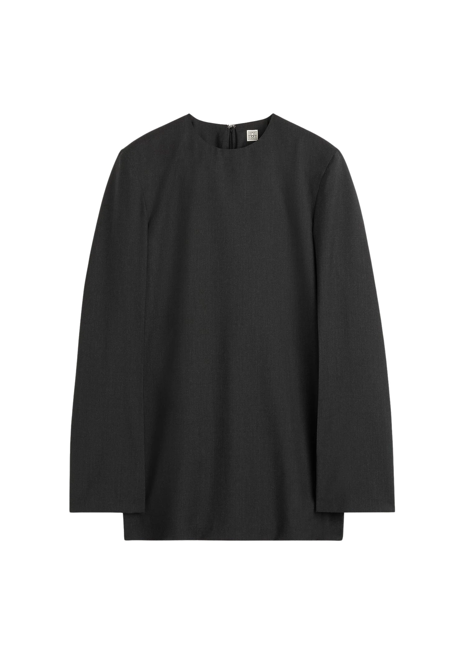 Toteme-Tailored-dinner-blouse-charcoal-in-Charcoal-melange34793_nobg Totême Tailored dinner blouse charcoal in Charcoal melange - Tops - Scandinavian Minimalist Luxury at Luxury Shoes