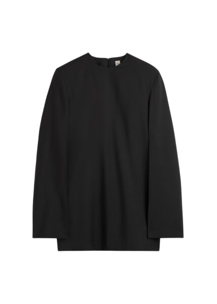 Totême Tailored dinner blouse in Black - Tops - Scandinavian Minimalist Luxury at Luxury Shoes 