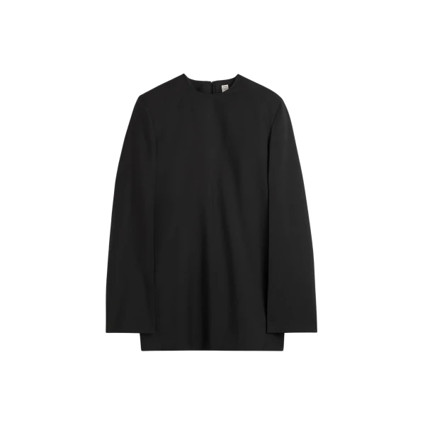 Totême Tailored dinner blouse in Black - Tops - Scandinavian Minimalist Luxury at Luxury Shoes 
