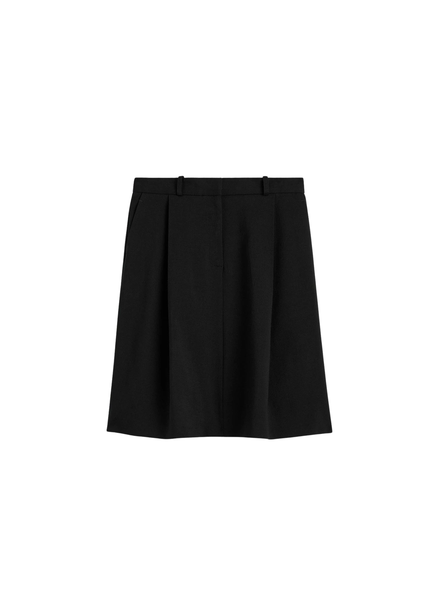 Toteme-Tailored-pleat-skirt-in-Black83594_nobg Totême Tailored pleat skirt in Black - Skirts - Scandinavian Minimalist Luxury at Luxury Shoes